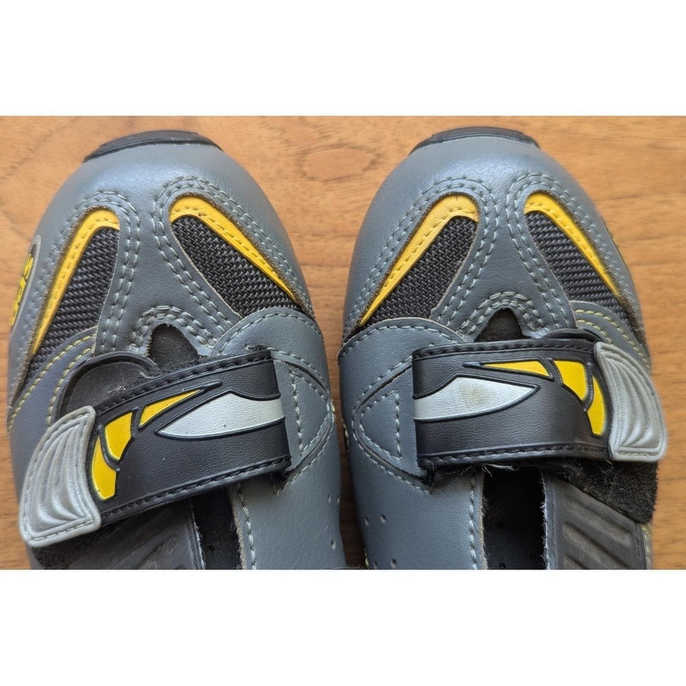 7 Womens EUC Vtg 2002 Shimano SH-M038 Cycling Shoes Grey Yellow MTB Bike 2 Bolt - Picture 4 of 12